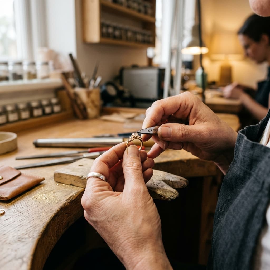 Kayra Jewells jeweler crafting a ring