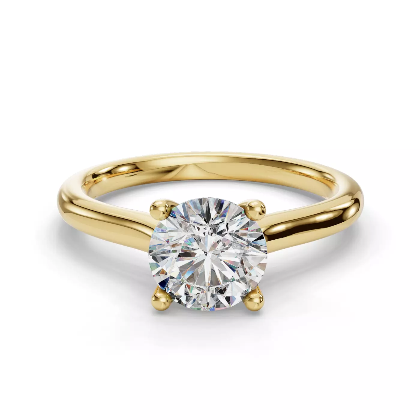 Elegant Tapered Cathedral Engagement Ring