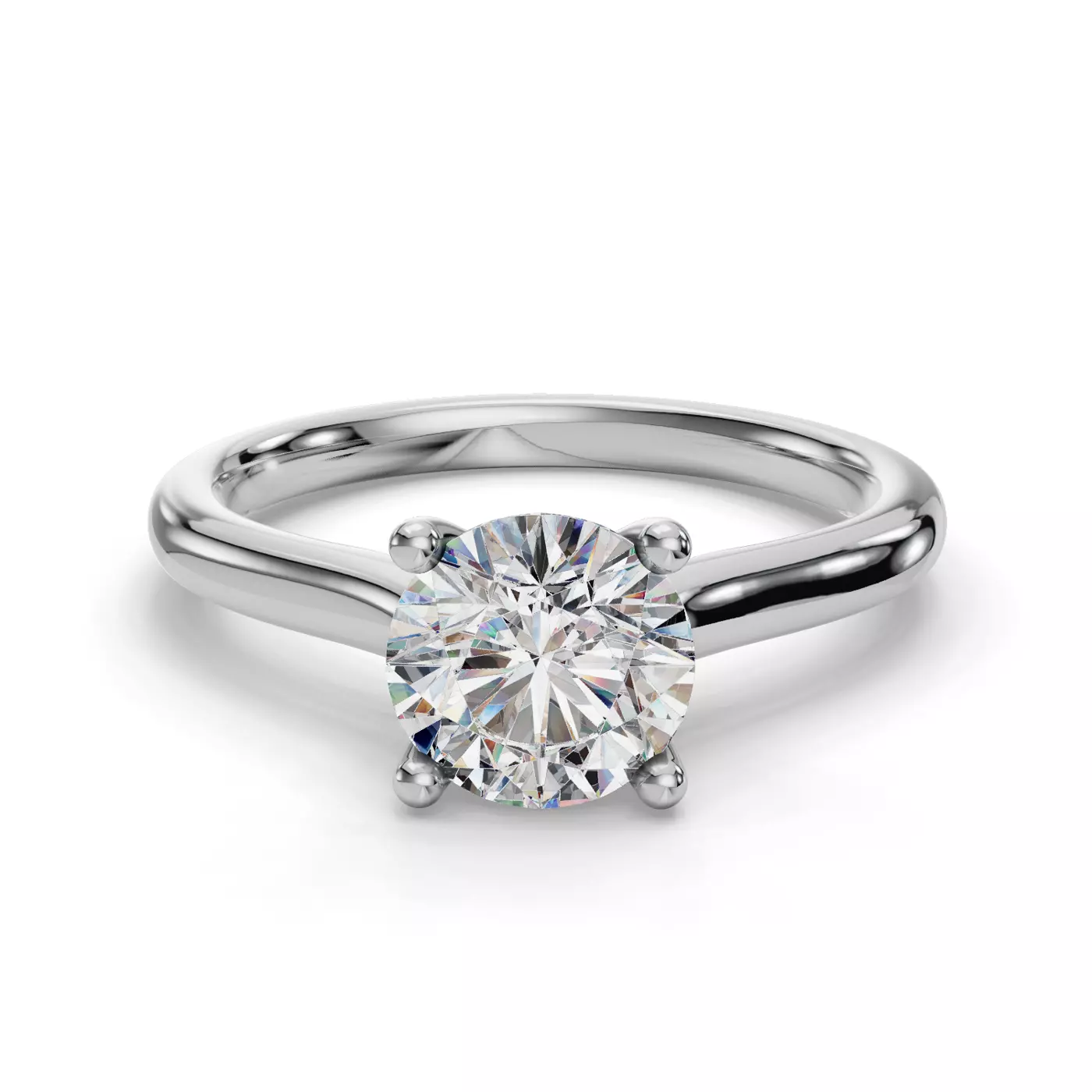 Elegant Tapered Cathedral Engagement Ring alternate view