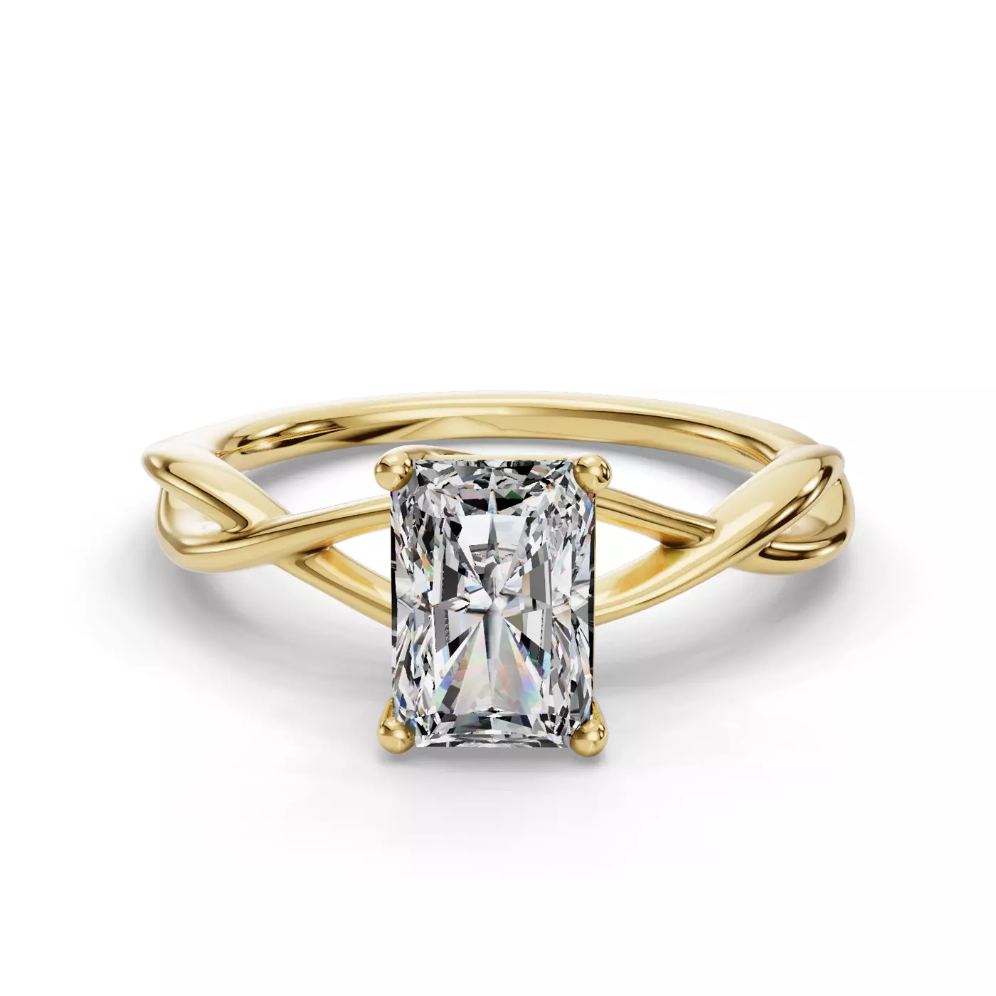The Signature Twisted Gold Radiant Solitaire