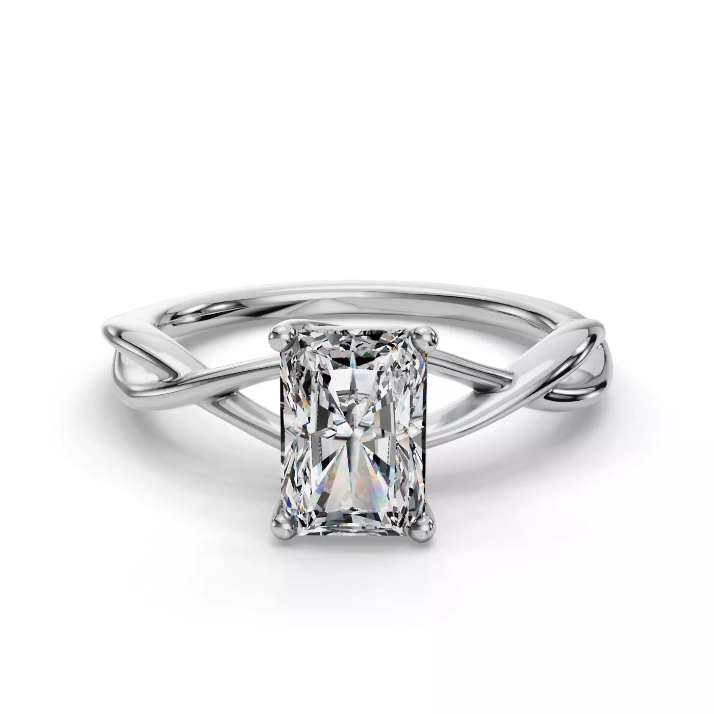 The Signature Twisted Gold Radiant Solitaire alternate view