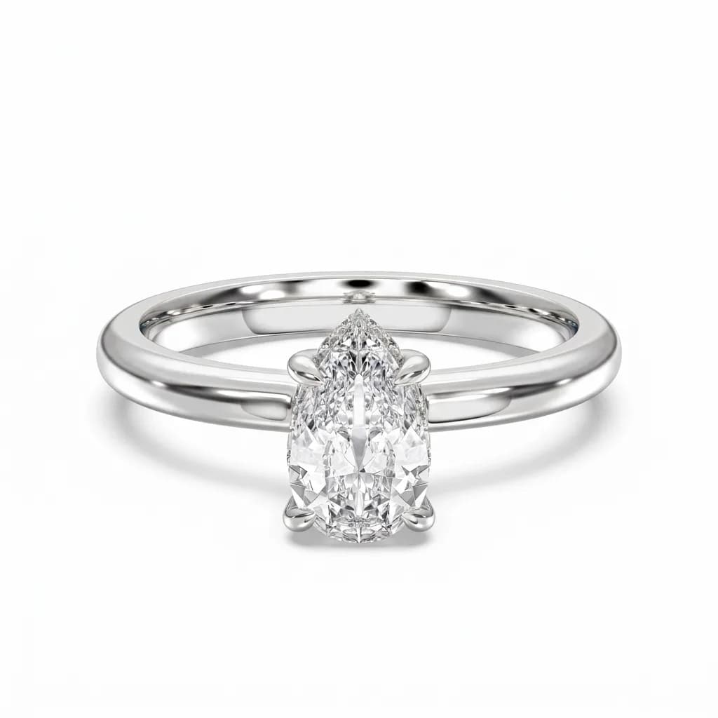Pear Lab Grown Diamond Hidden Halo Engagement Ring alternate view