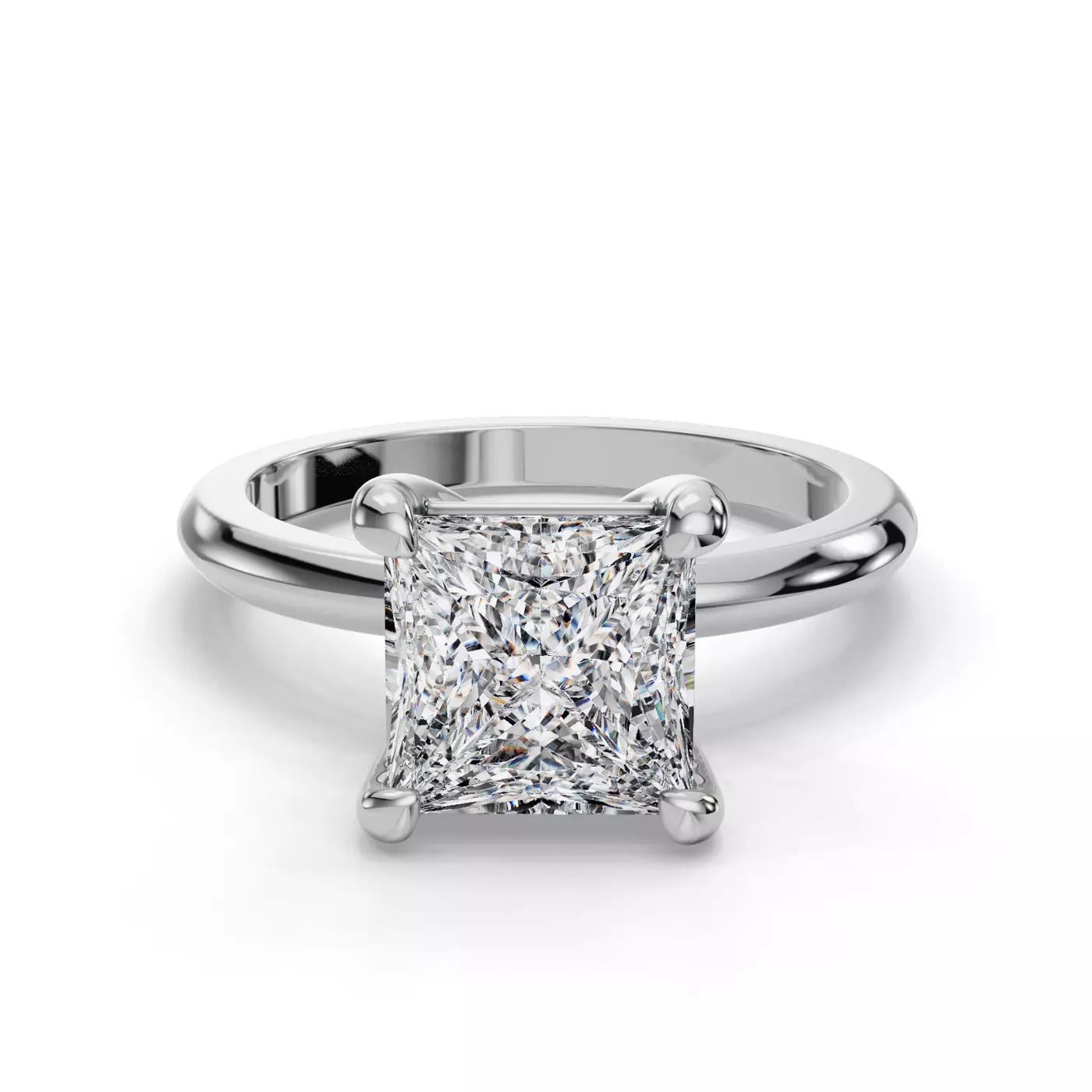 The Classic Square Brilliant Gold Solitaire alternate view