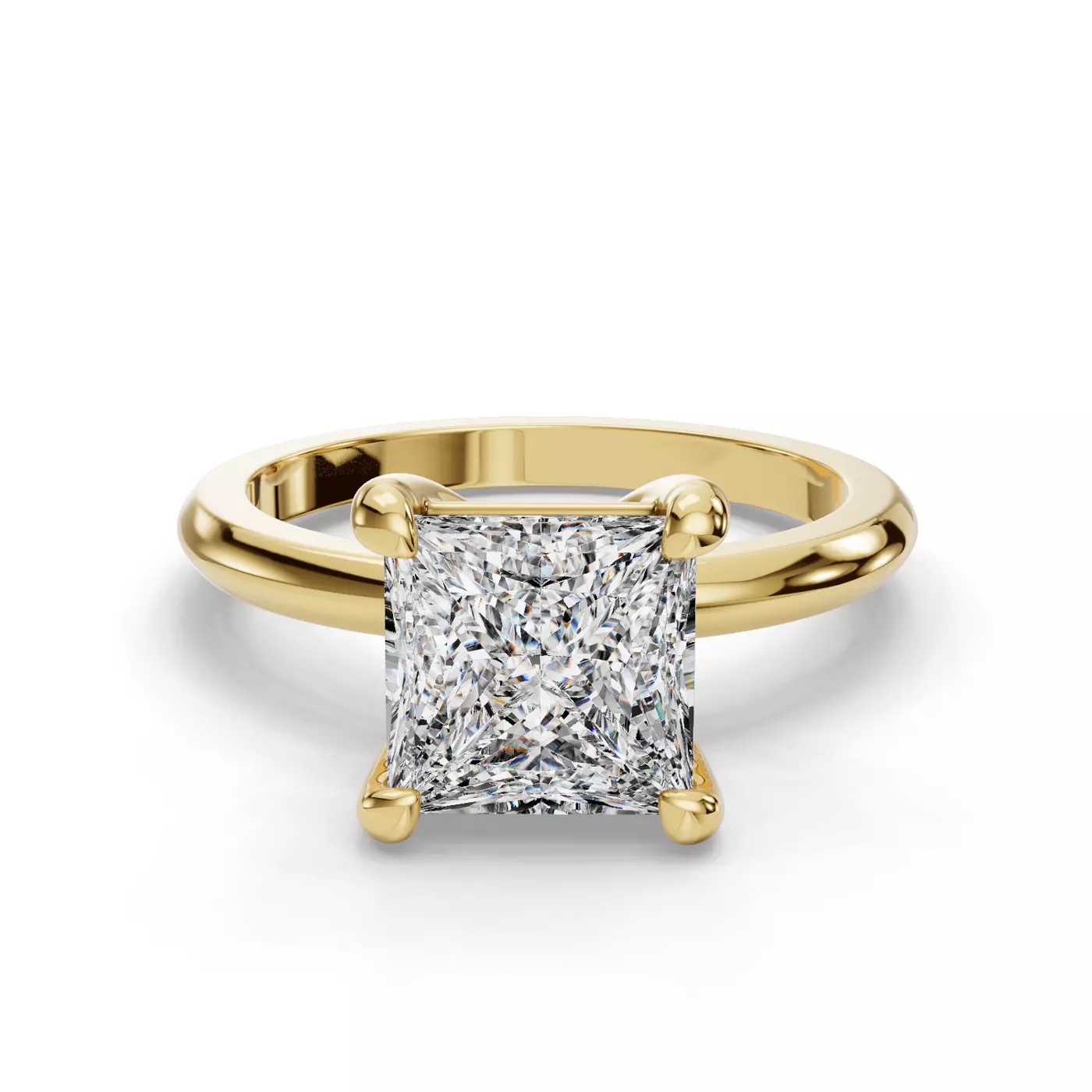 The Classic Square Brilliant Gold Solitaire