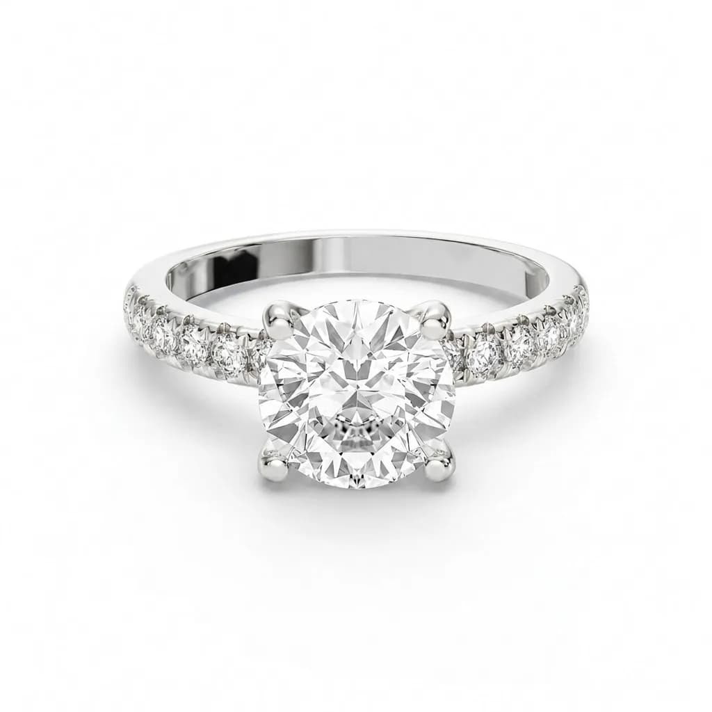 Genevieve Accent Solitaire Hidden Halo Diamond Engagement Ring alternate view
