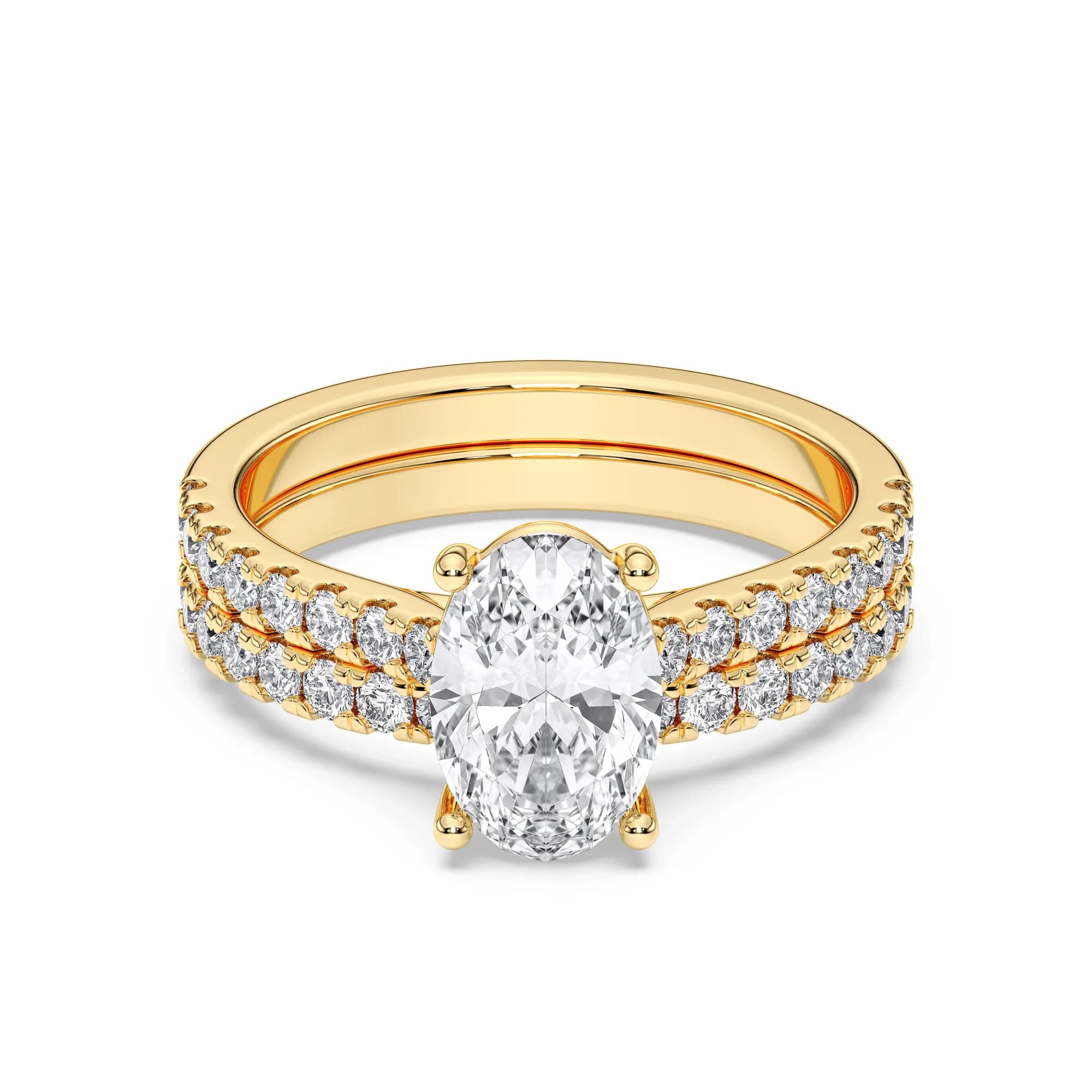Oval & Round Lab Grown Diamond Bridal Set