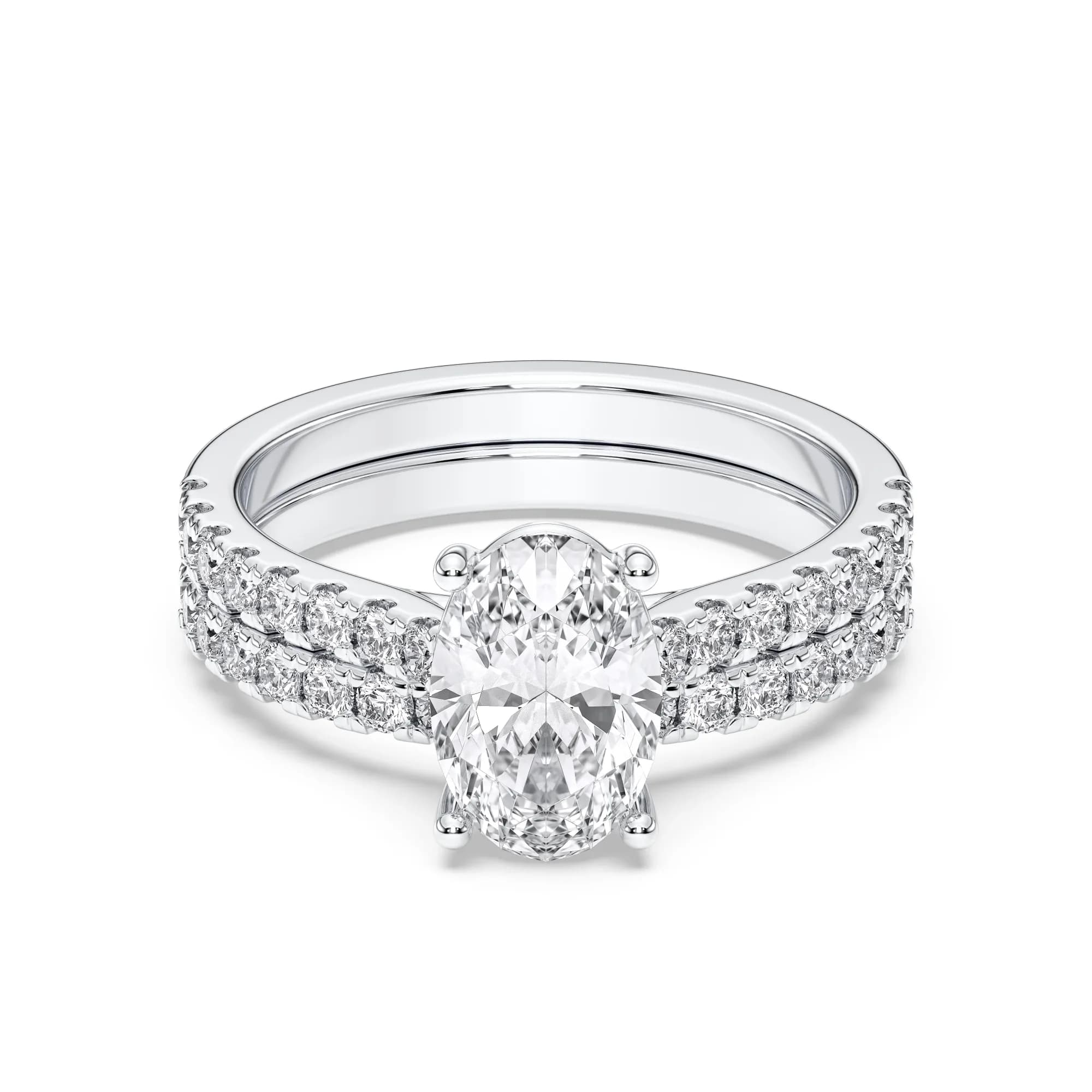 Oval & Round Lab Grown Diamond Bridal Set alternate view