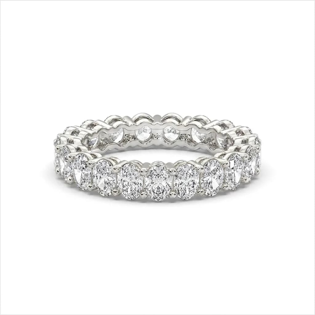 Timeless Oval Cut Lab Diamond Wedding Band in Solid Gold alternate view