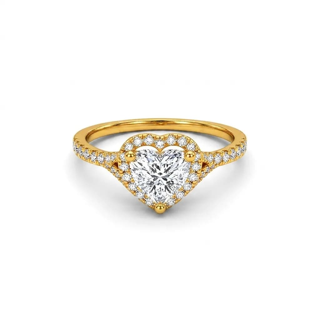 Heart Cut Halo Engagement Ring