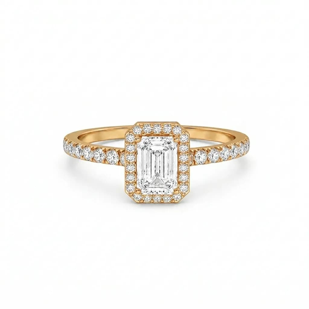 Radiant & Round Diamond Halo Ring