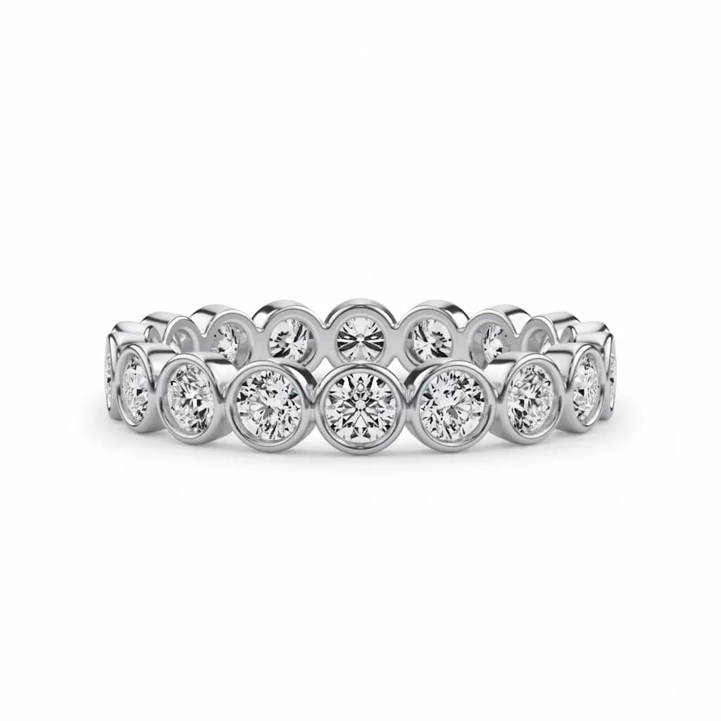 Round Bezel-Set Lab Diamond Eternity Band alternate view