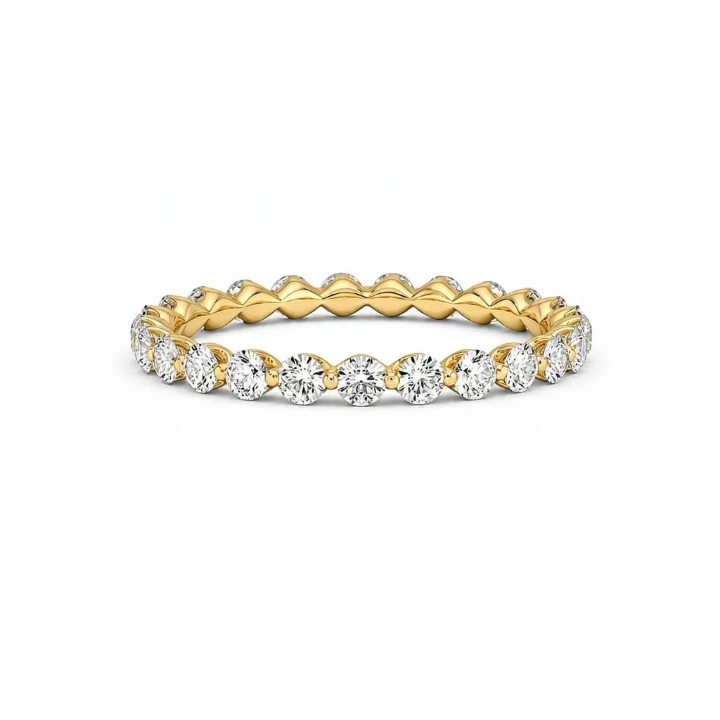 Round Brilliant U Prong Lab Diamond Eternity Band