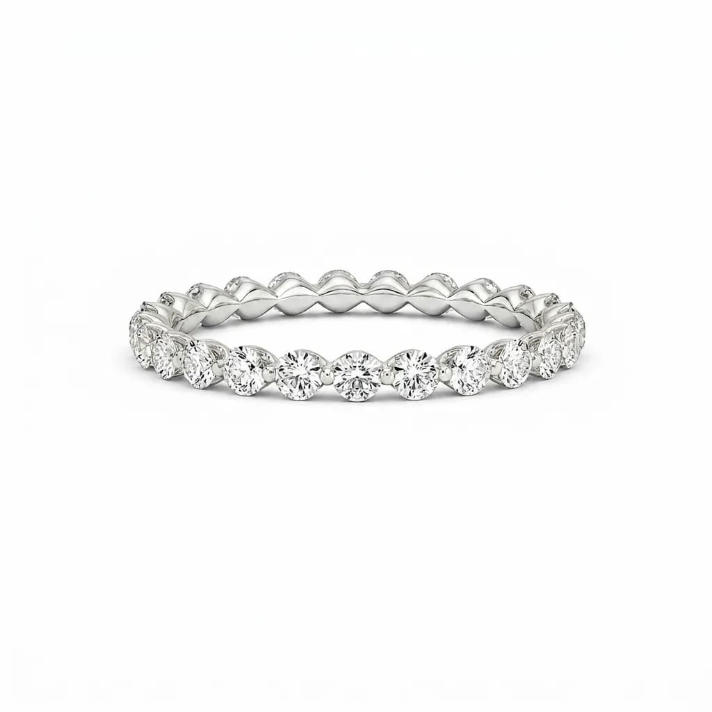 Round Brilliant U Prong Lab Diamond Eternity Band alternate view