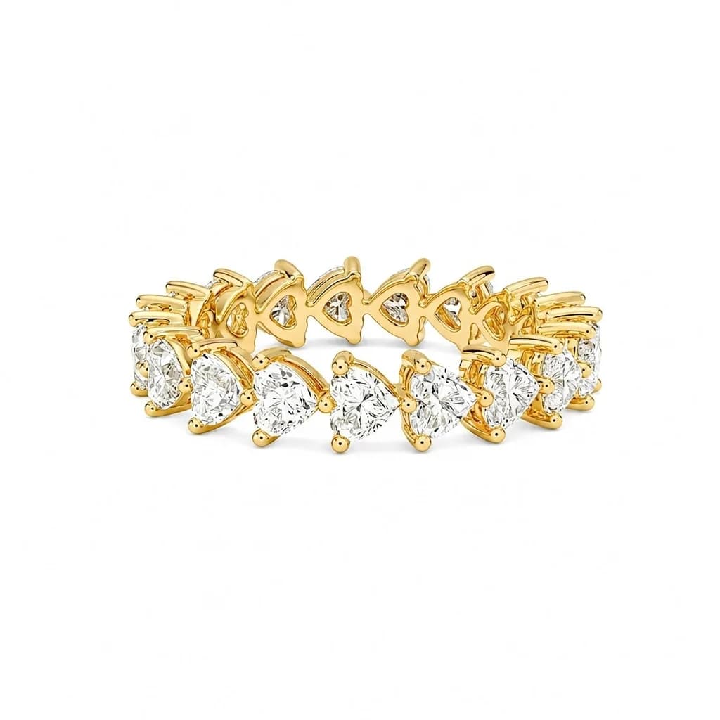 Shared-Prong Heart Lab Diamond Eternity Ring