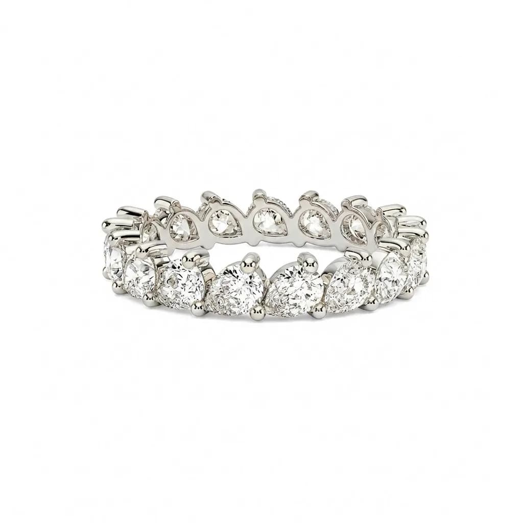 Shared-Prong Pear Lab Diamond Eternity Ring alternate view