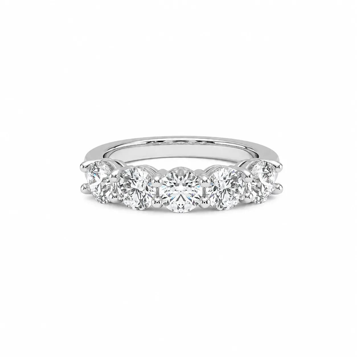 5-Stone Round Brilliant Lab Diamond Anniversary Ring alternate view