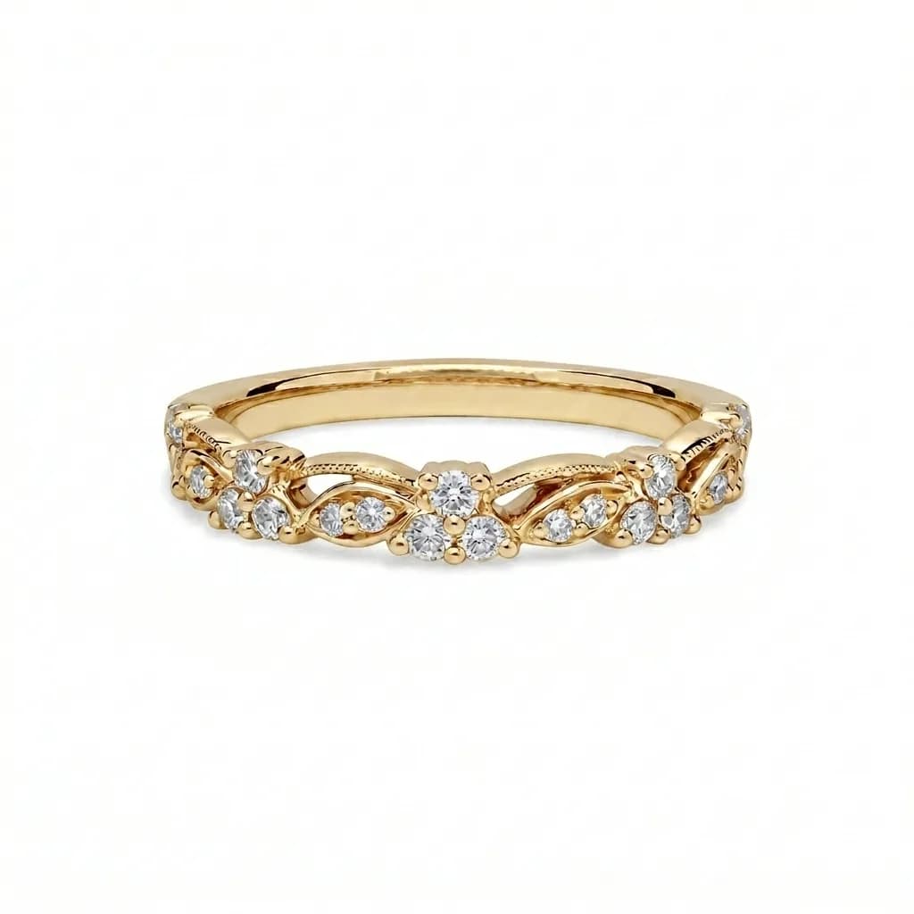 Romantic Woven Floral Diamond Ring