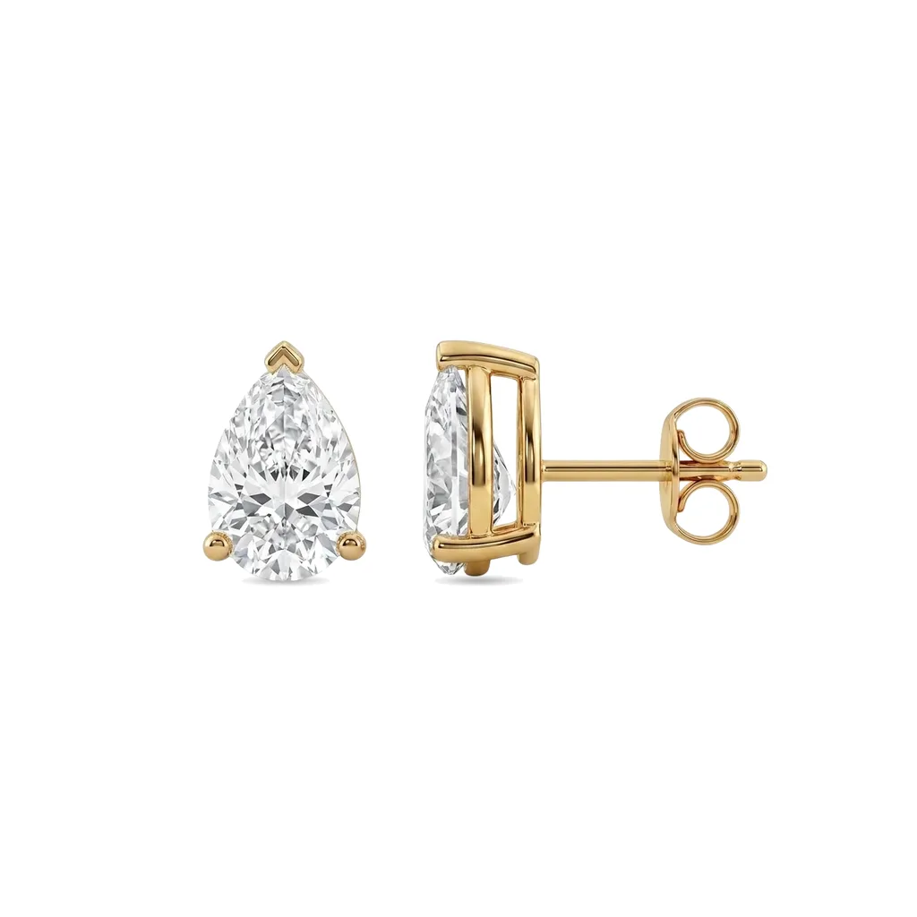 Pear Cut Diamond Solitaire Studs