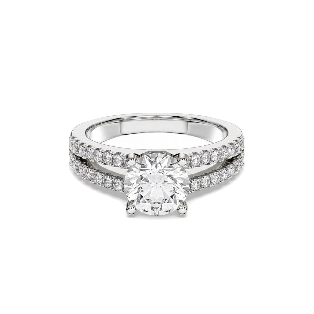 Round Cut Lab Grown Diamond Split Shank Ring alternate view