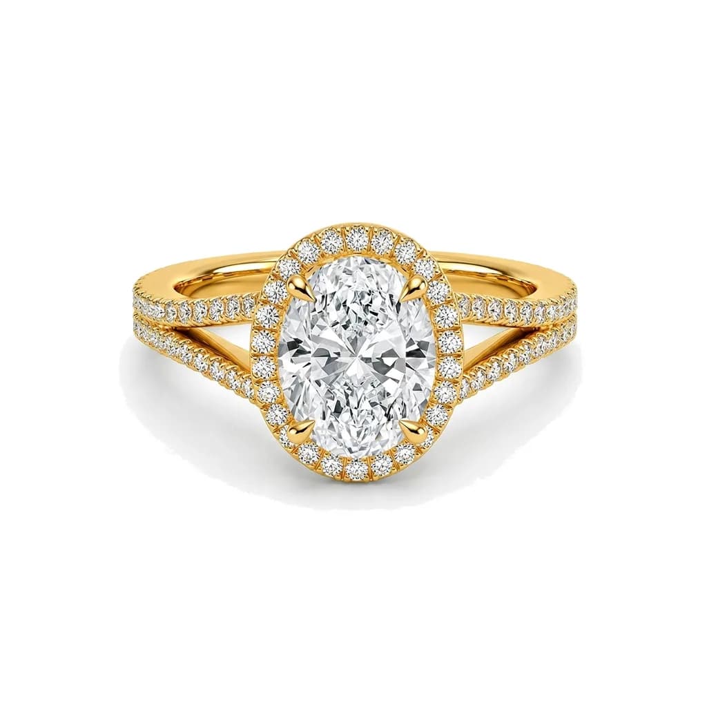 Classic Fortuna Oval Halo Engagement Ring