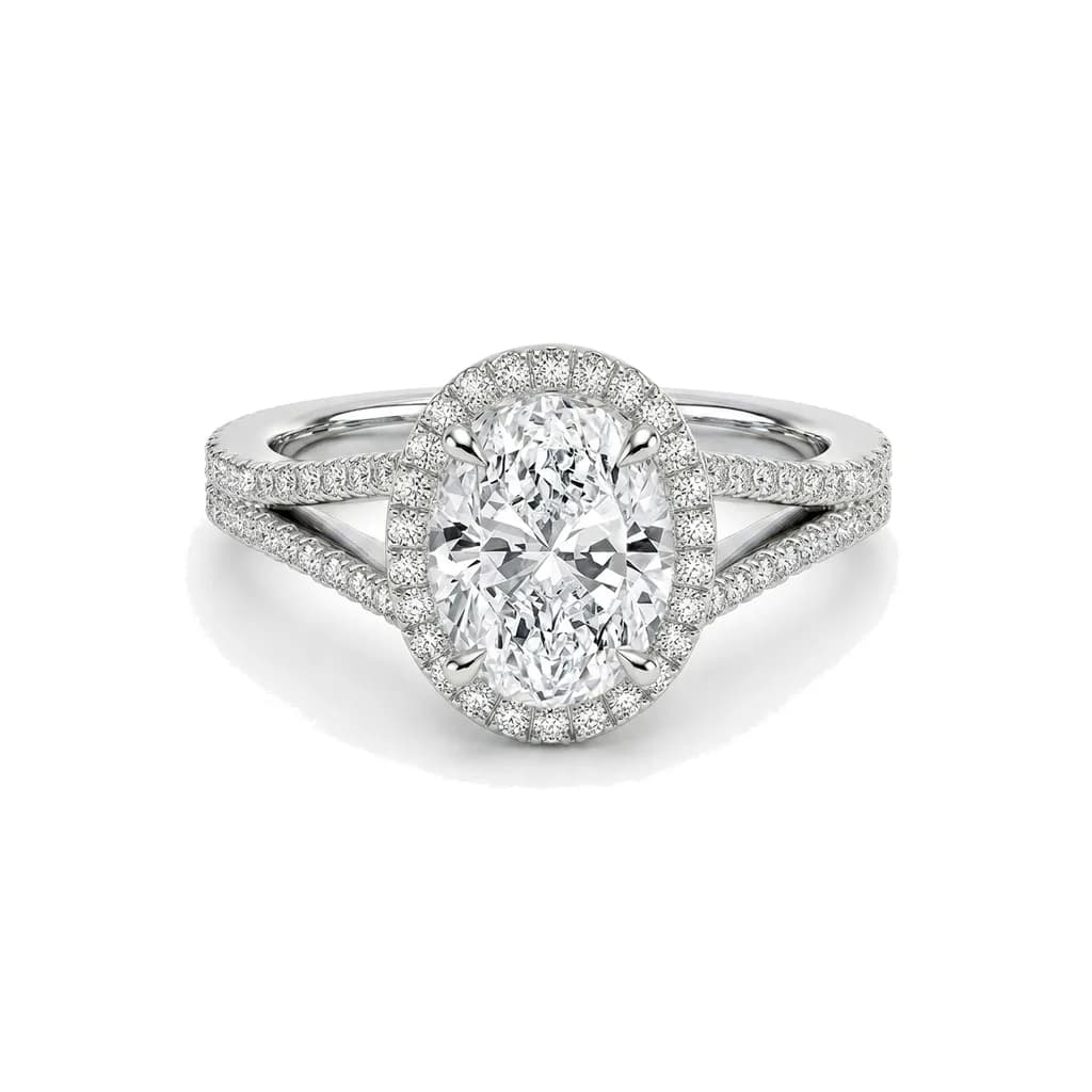 Classic Fortuna Oval Halo Engagement Ring alternate view