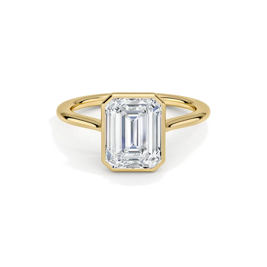 Emerald Cut Bezel Engagement Ring