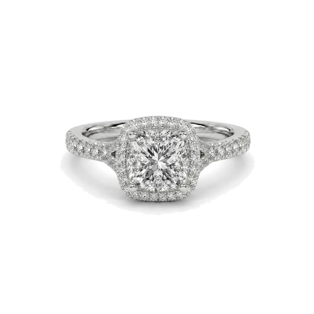 Cushion Center Diamond Halo Engagement Ring alternate view