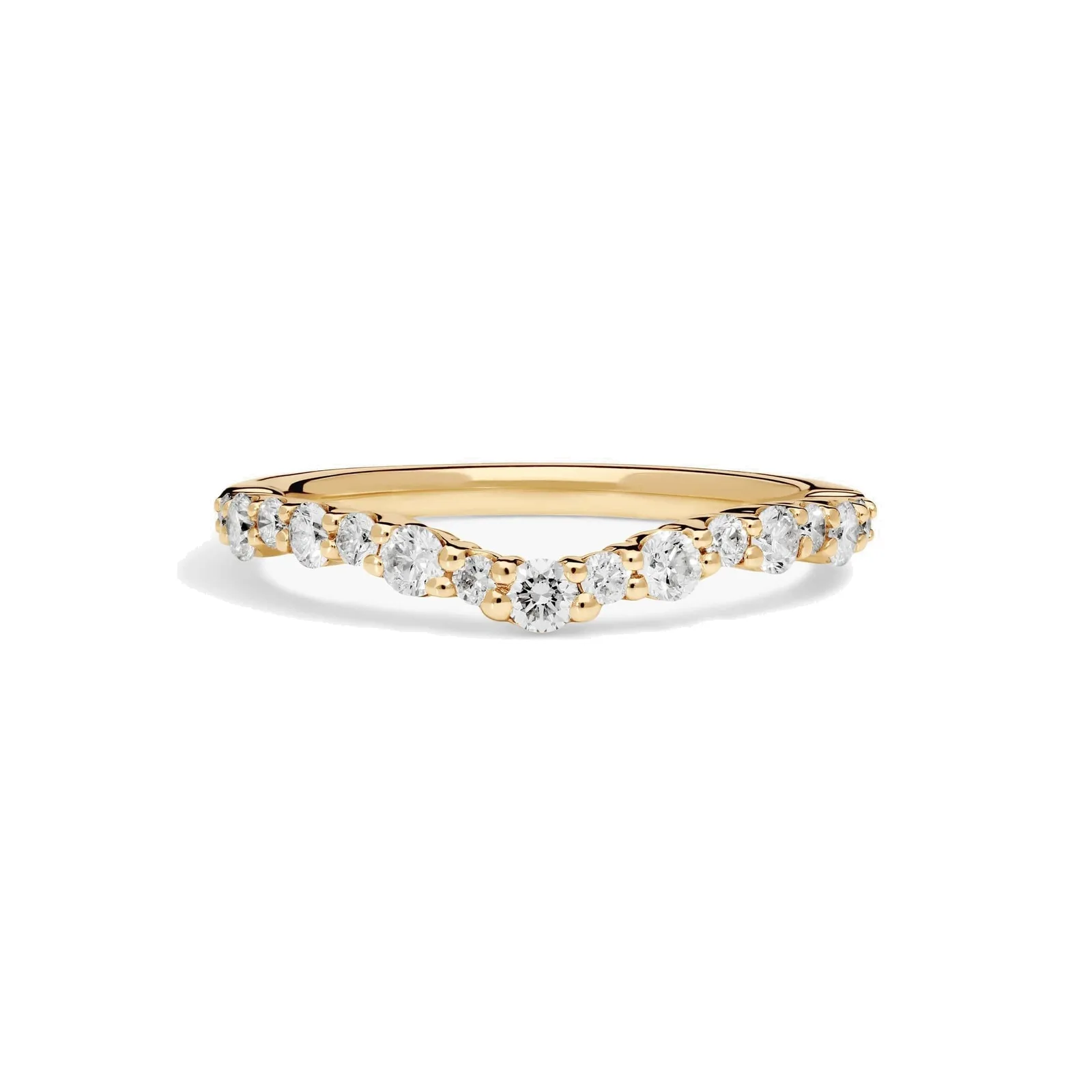 Sweeping Curve Diamond Half-Eternity Ring