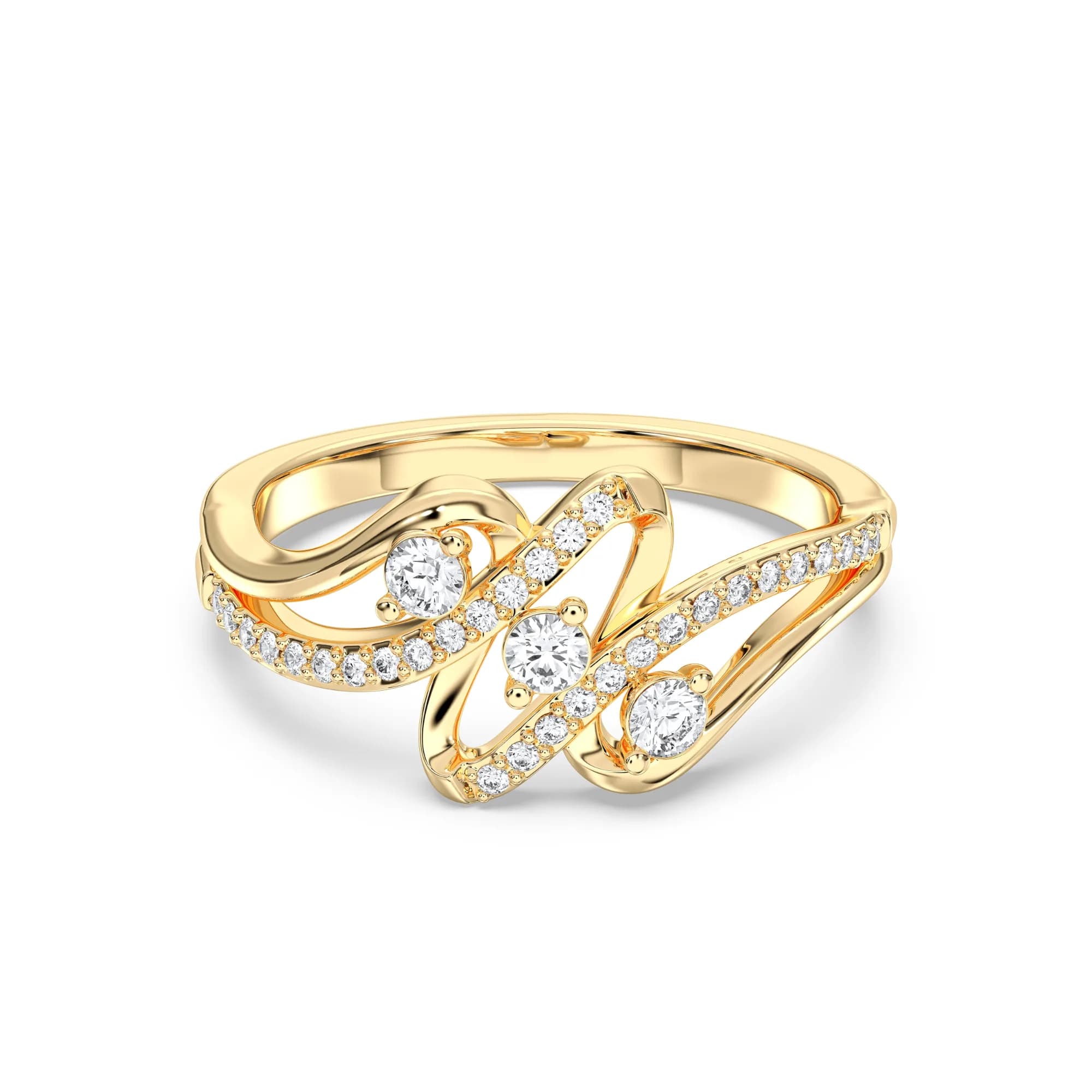 Elegant Interlocking Lab-Grown Diamond Engagement Ring
