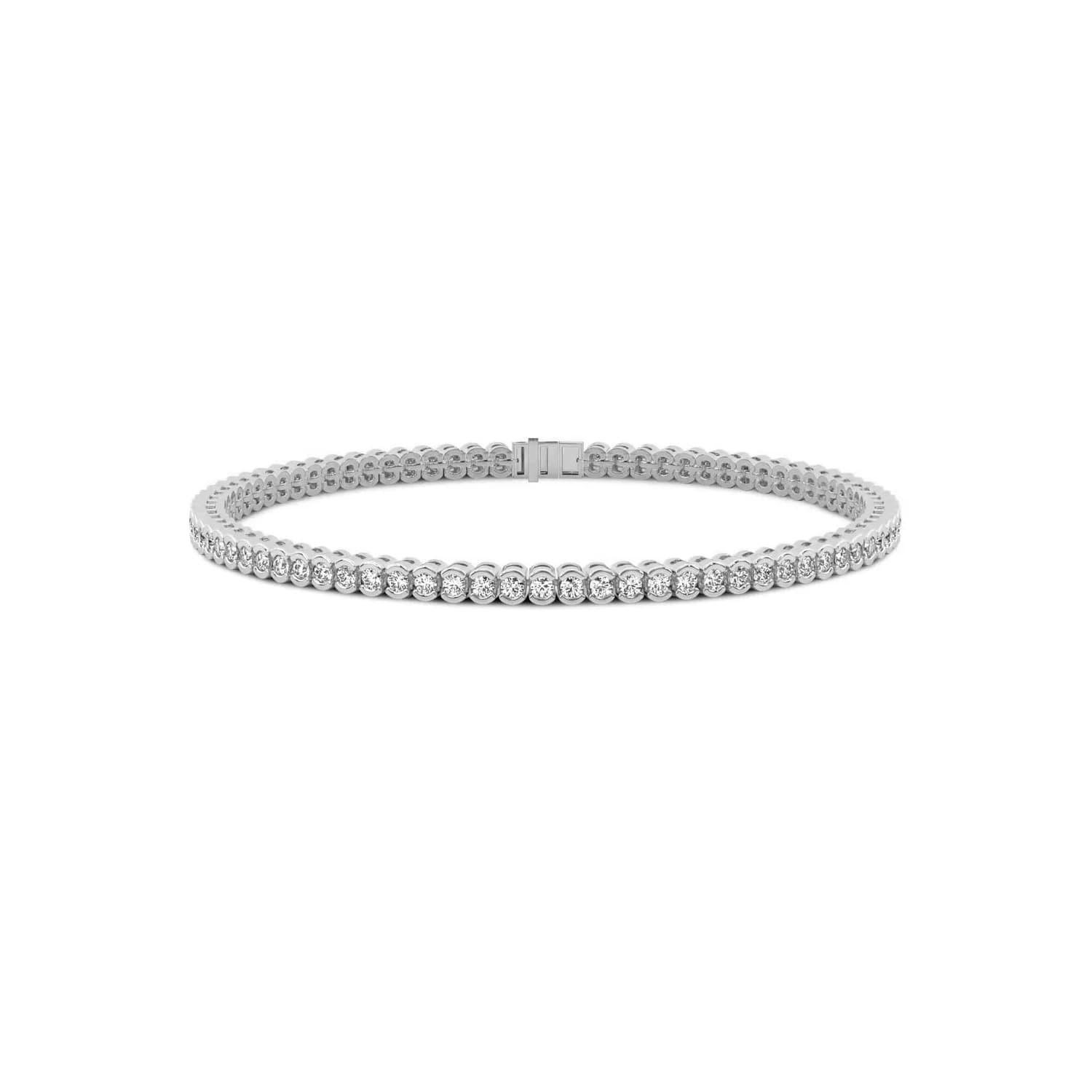 Half Bezel Round Lab-Grown Diamond Tennis Bracelet alternate view