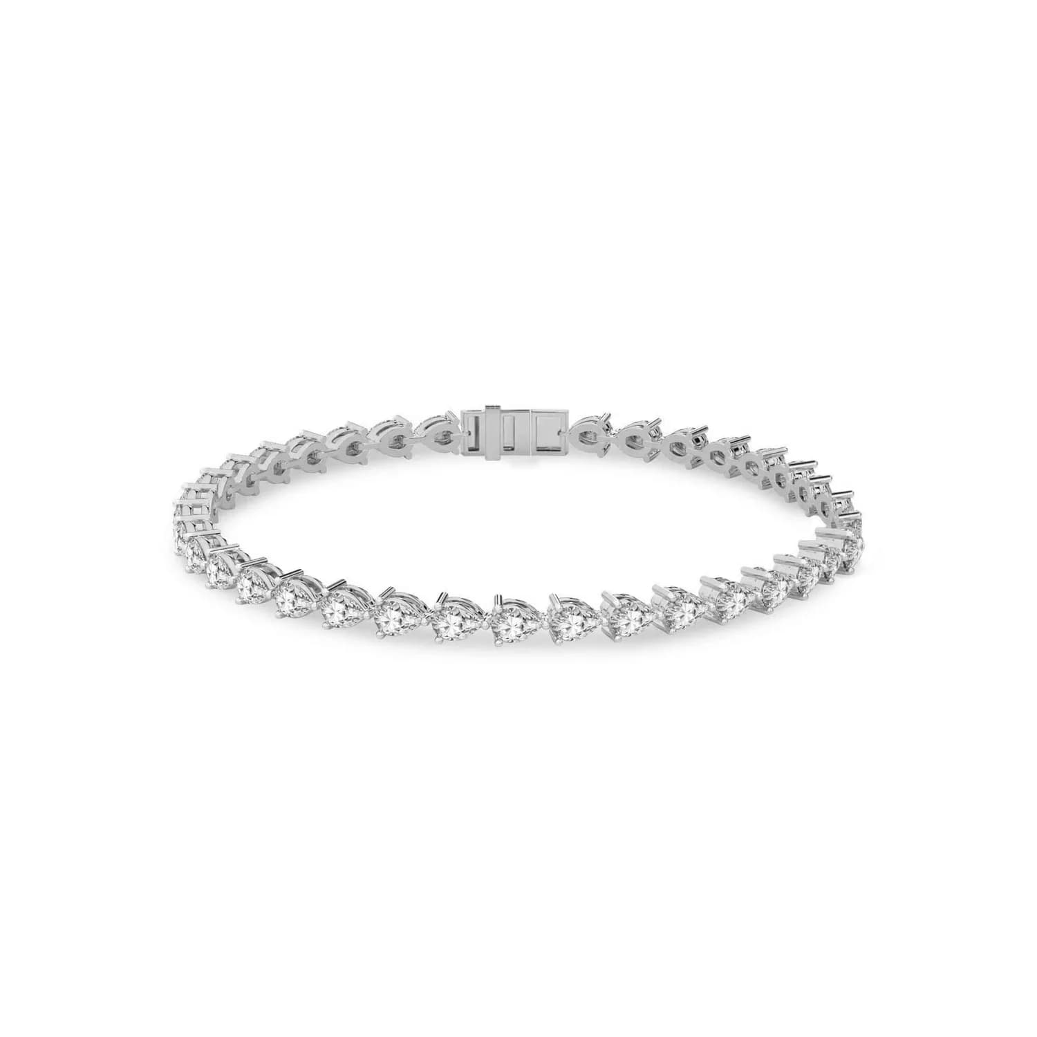 Pear Cut Cluster Link Tennis Bracelet alternate view