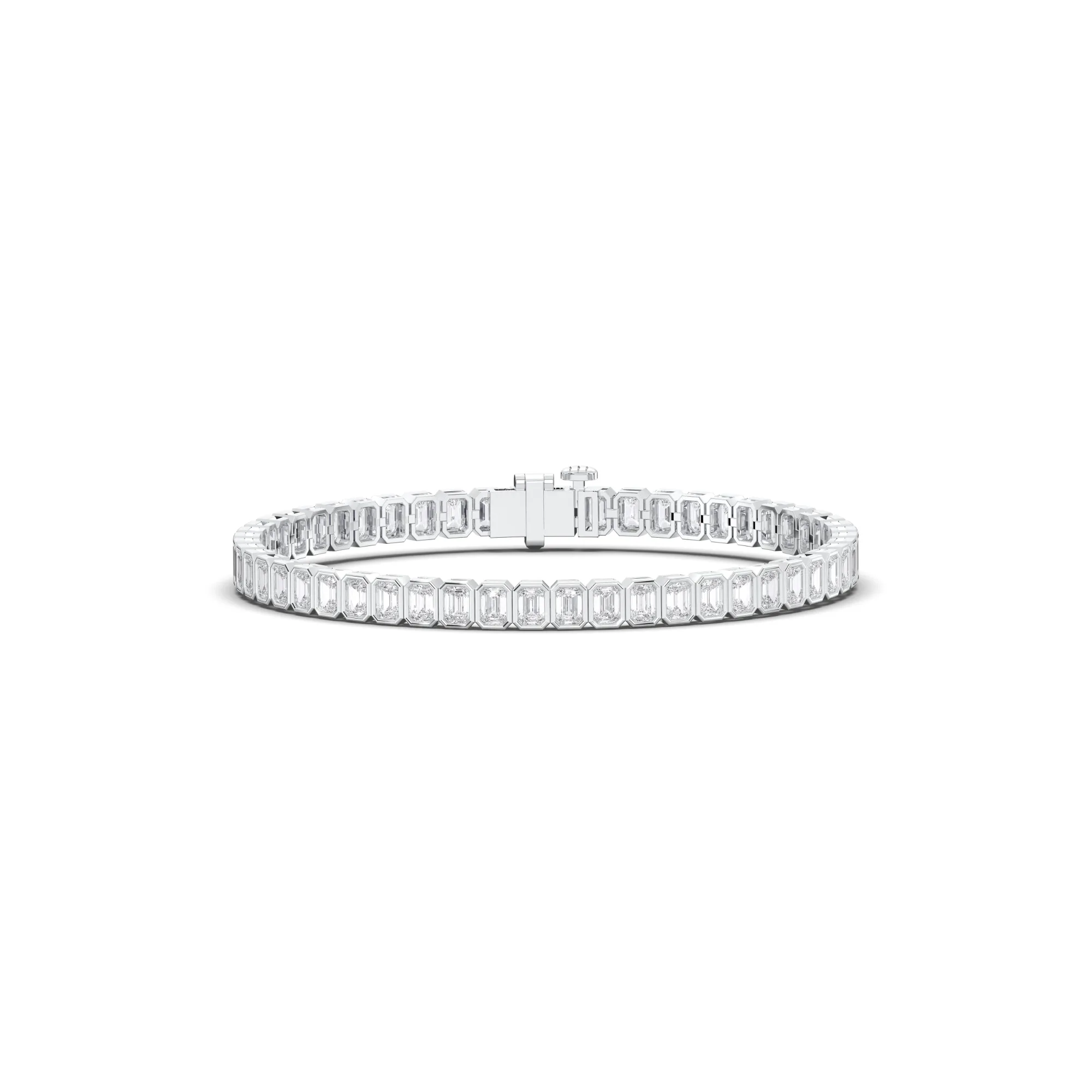 Emerald Lab-Grown Diamond Solid Gold Tennis Bracelet alternate view
