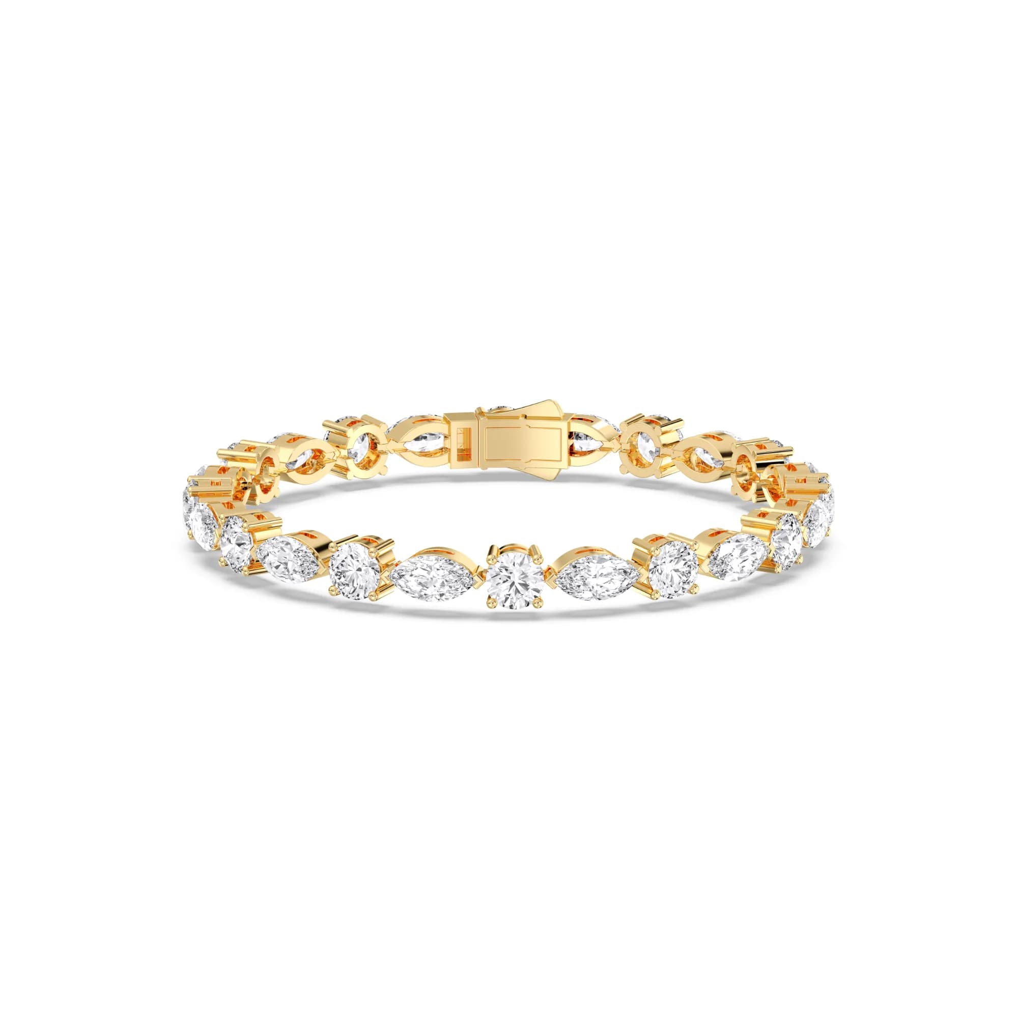 Marquise & Round Cluster Lab Diamond Tennis Bracelet