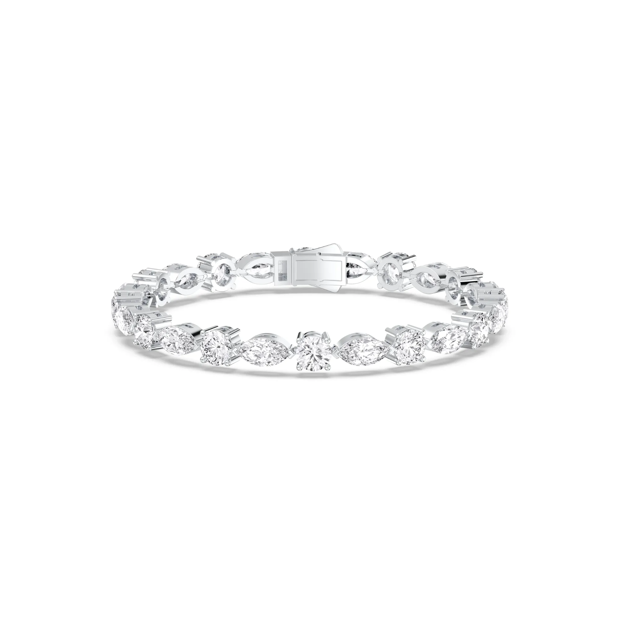Marquise & Round Cluster Lab Diamond Tennis Bracelet alternate view