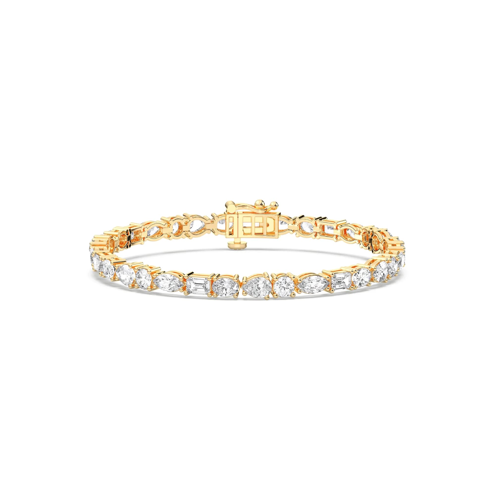 Multi-Shape Geometric Mosaic Tennis Bracelet