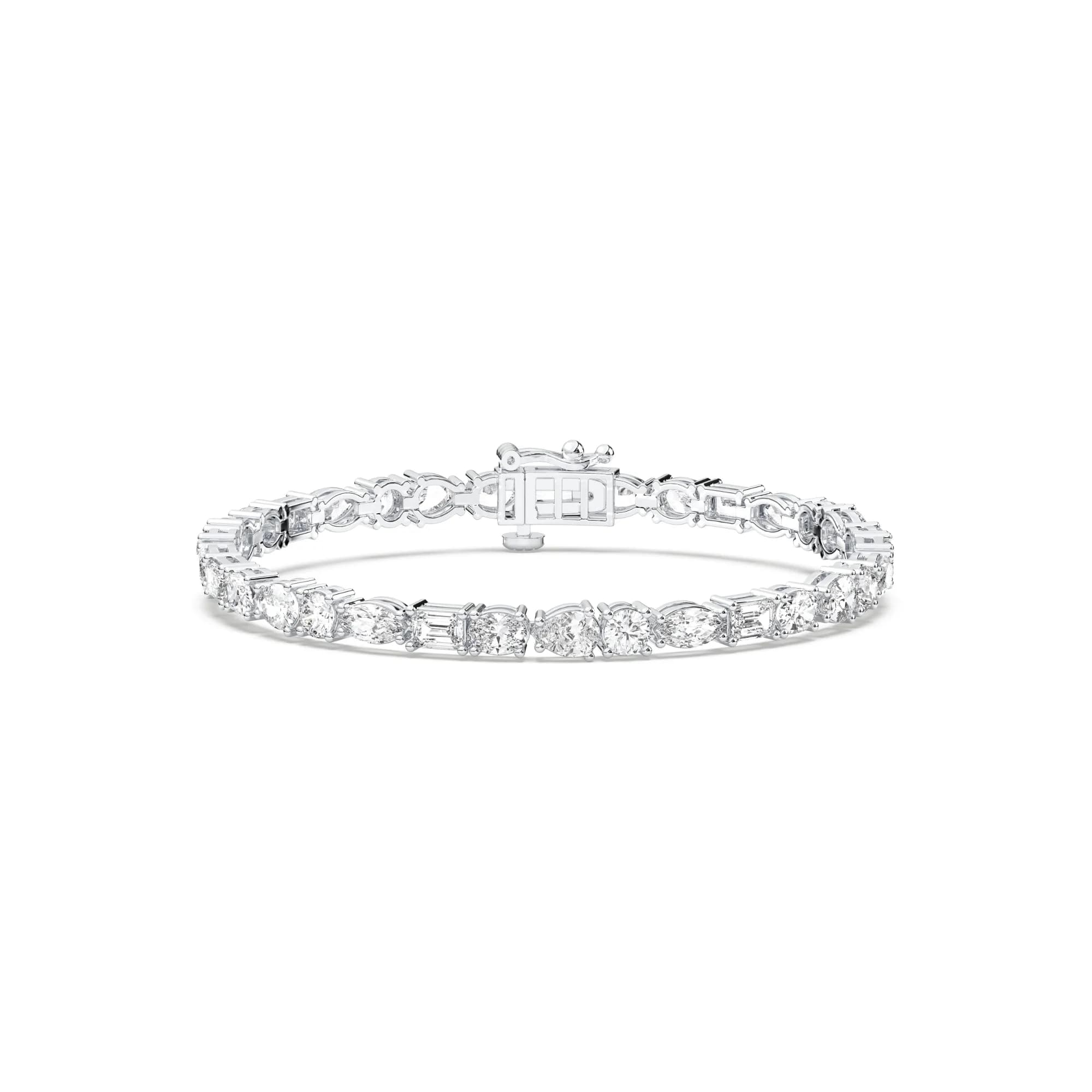 Multi-Shape Geometric Mosaic Tennis Bracelet alternate view