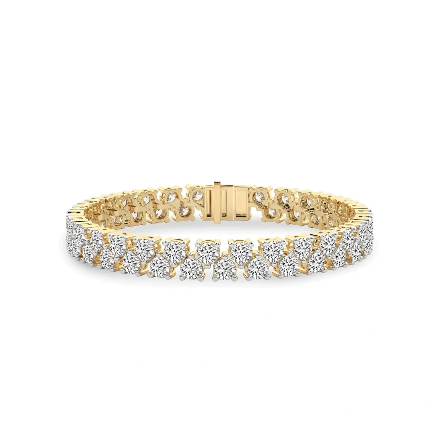 Classic Round Brilliant Double Row Tennis Bracelet