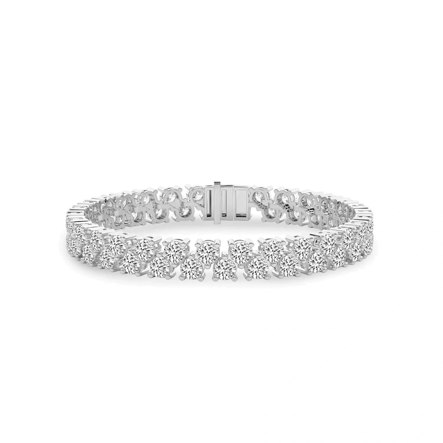 Classic Round Brilliant Double Row Tennis Bracelet alternate view