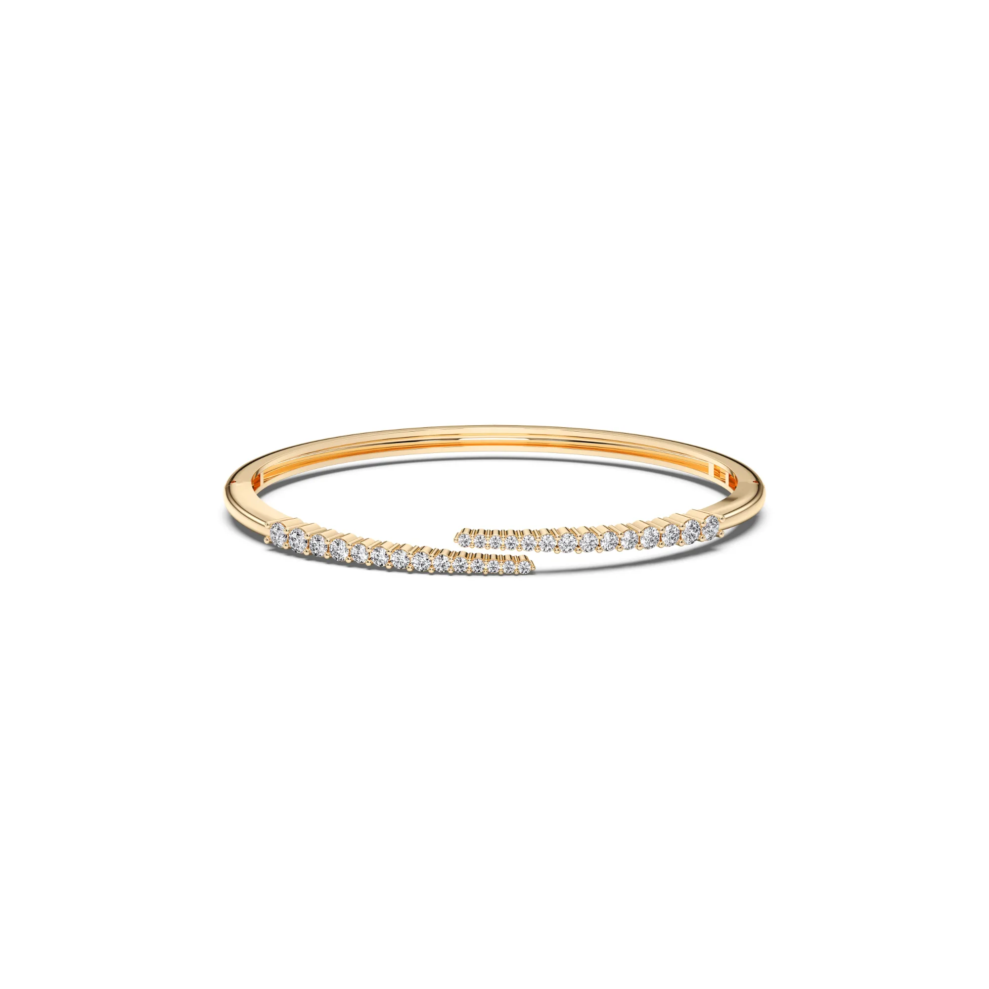 Parallel Pave Round Diamond Openable Wristlet