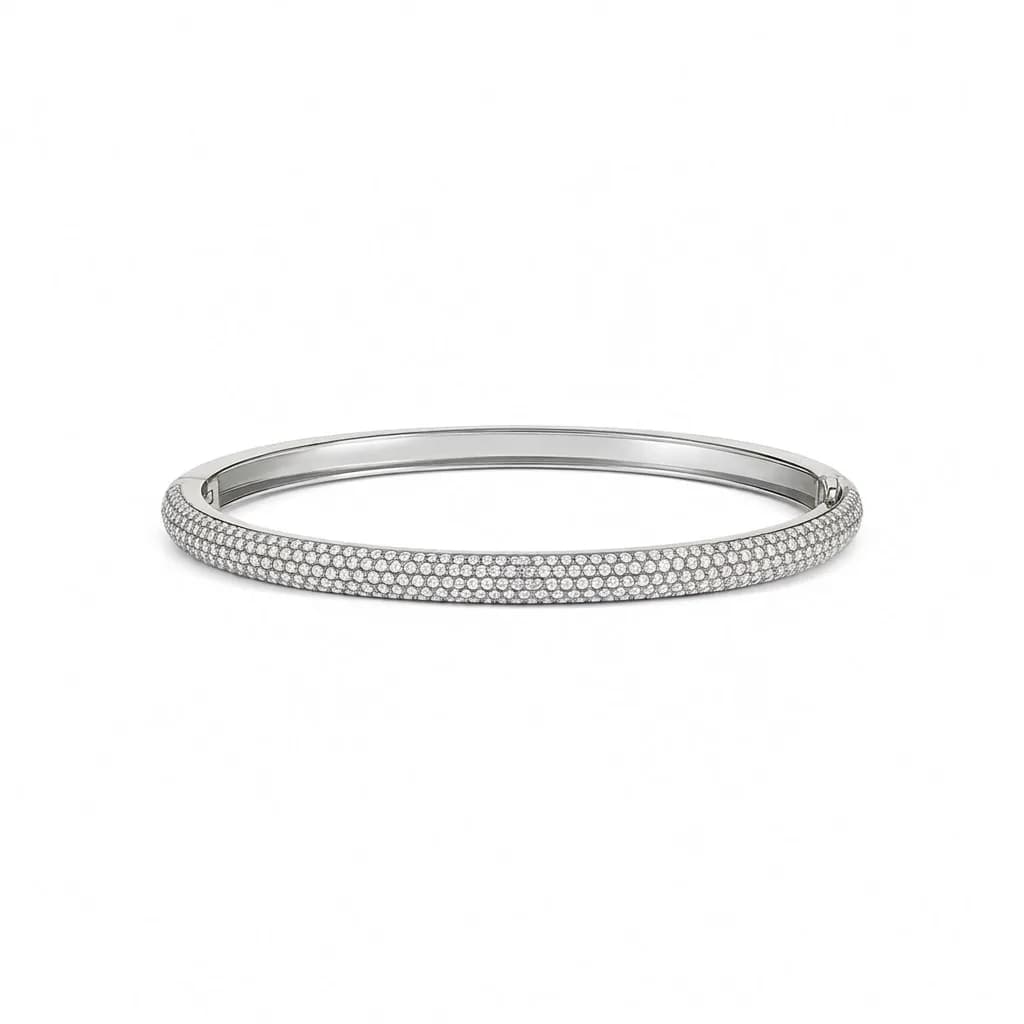 Multi-Row Micro-Pave Round Diamond Bangle alternate view
