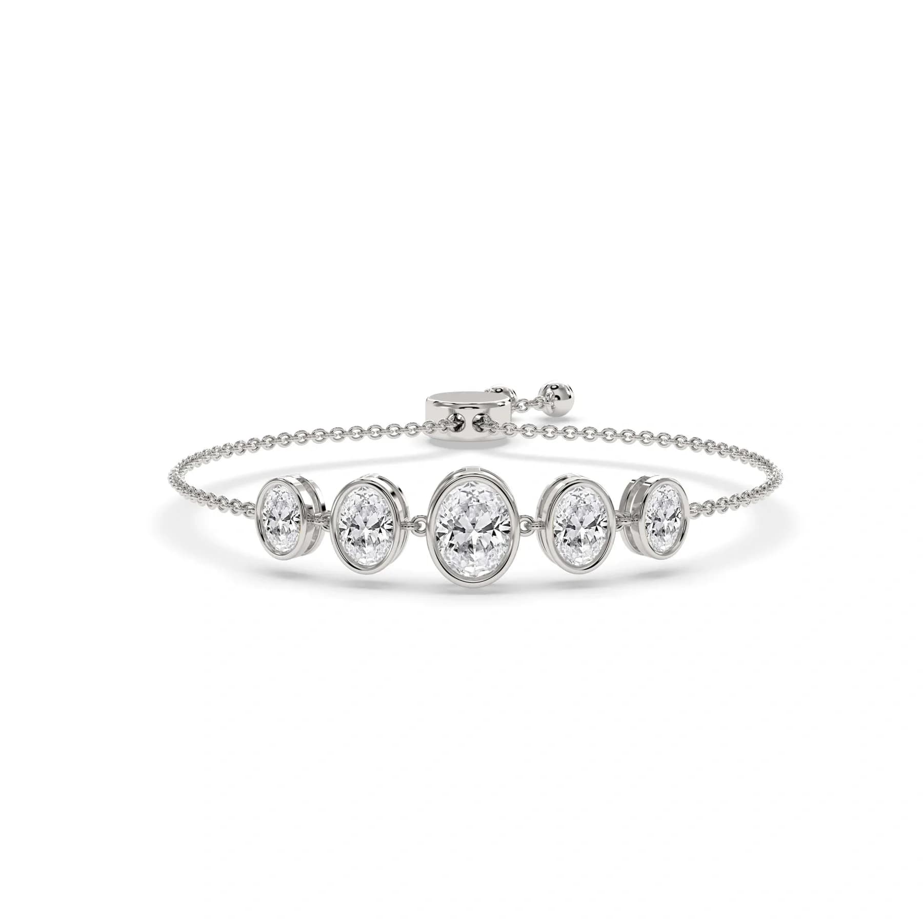 Oval Cut Five-Stone Bezel Statement Bracelet alternate view