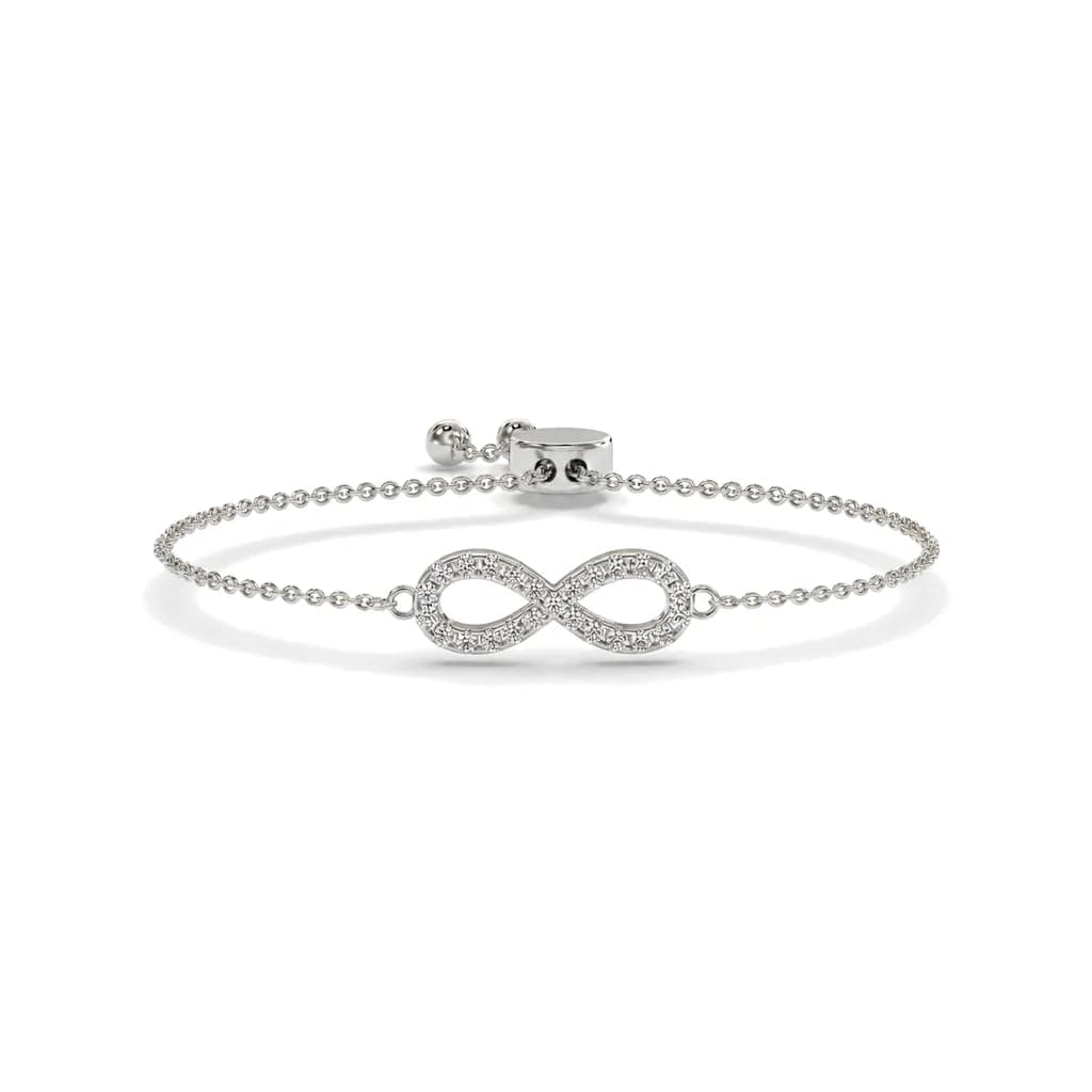 Round Cut Eternity Loop Link Single Chain Bracelet alternate view