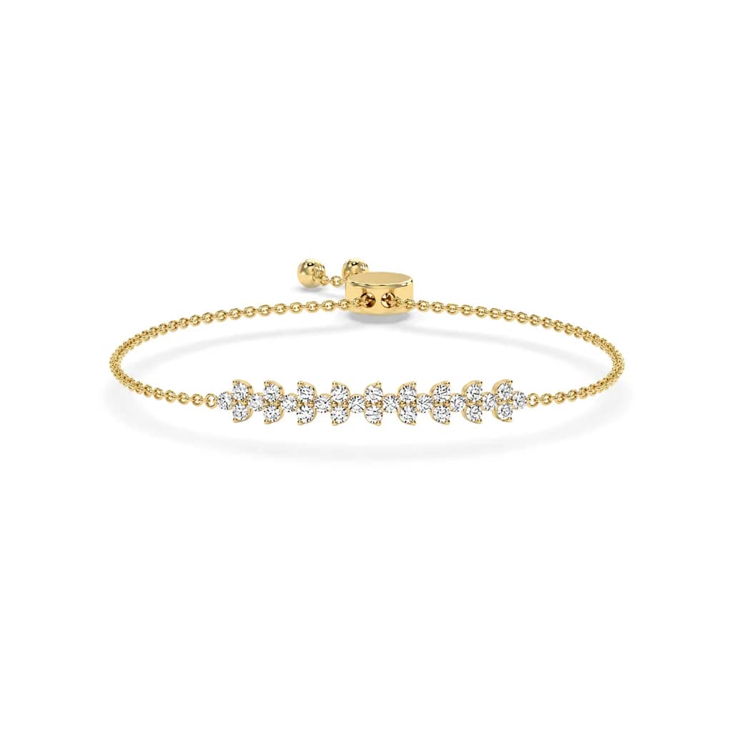 Round Brilliant Cluster Chain Wristlet