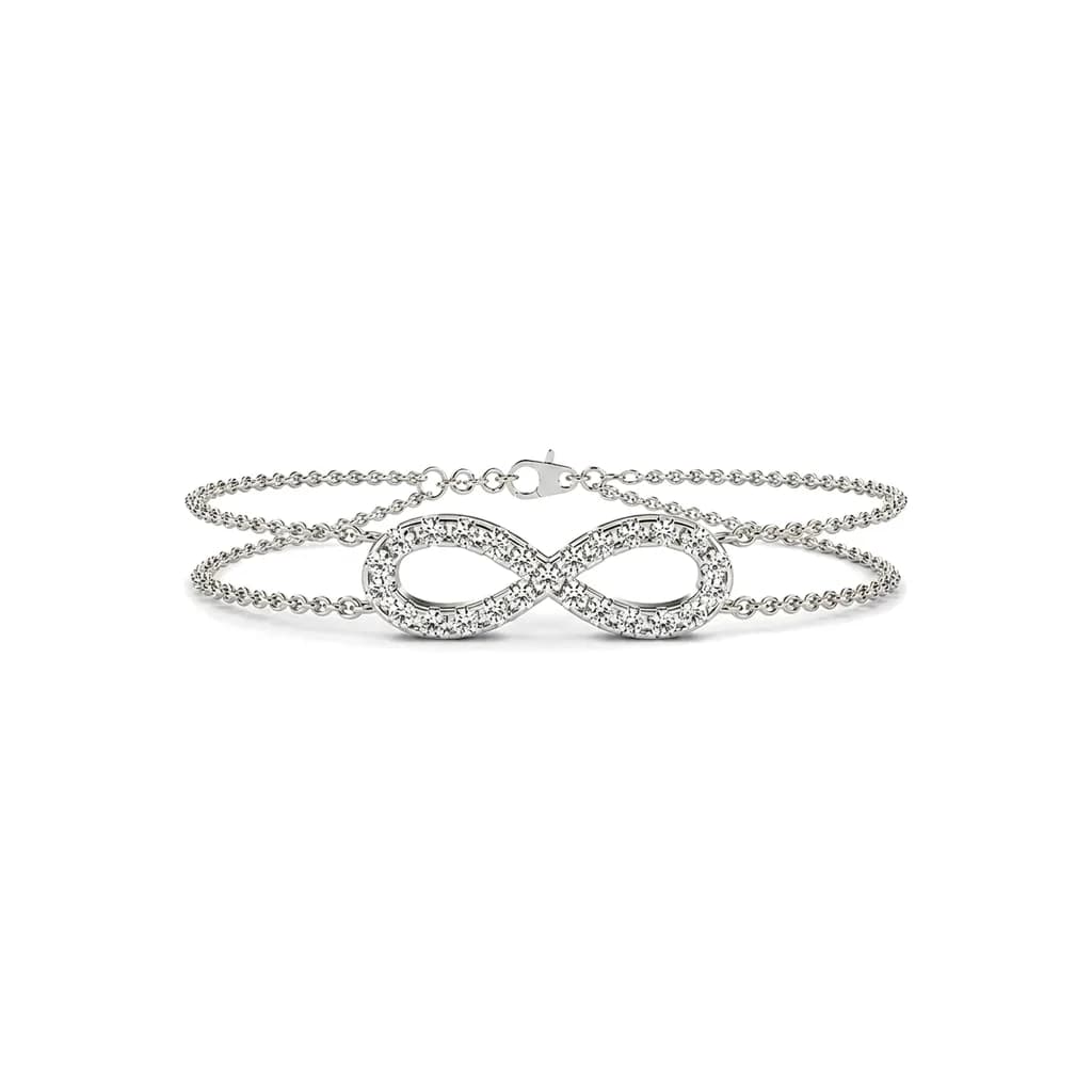 Round Cut Infinity Loop Twin-Chain Diamond Bracelet alternate view