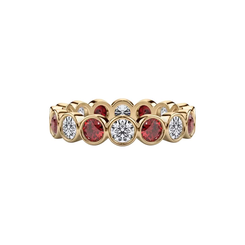 Heritage Bezel-Set Alternating Ruby Eternity Ring