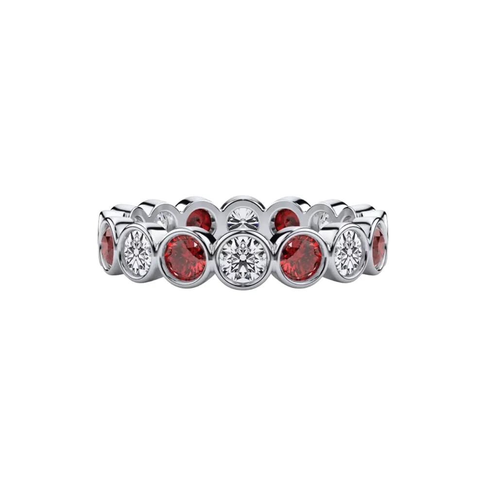 Heritage Bezel-Set Alternating Ruby Eternity Ring alternate view