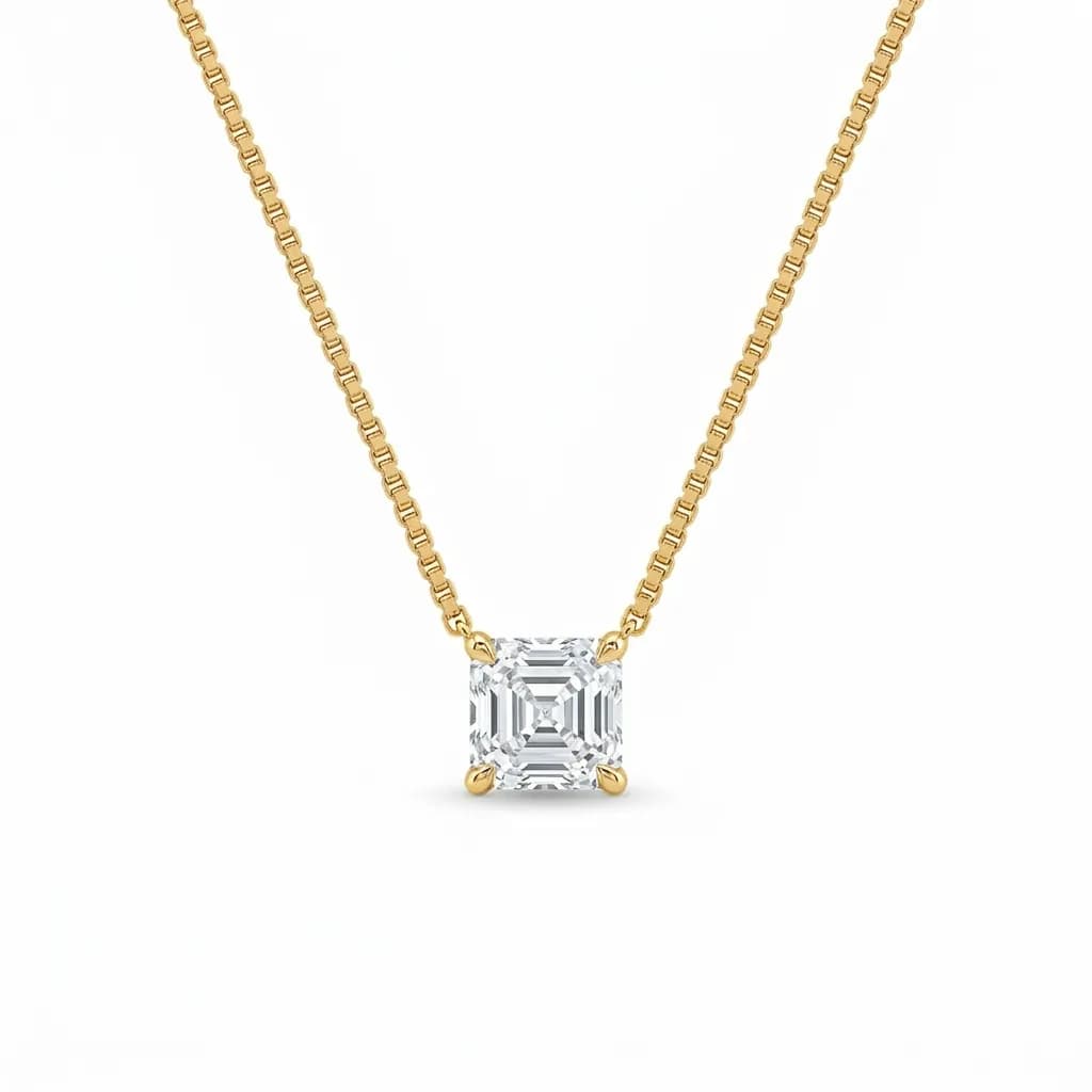 Classic Asscher Diamond Solitaire Pendant