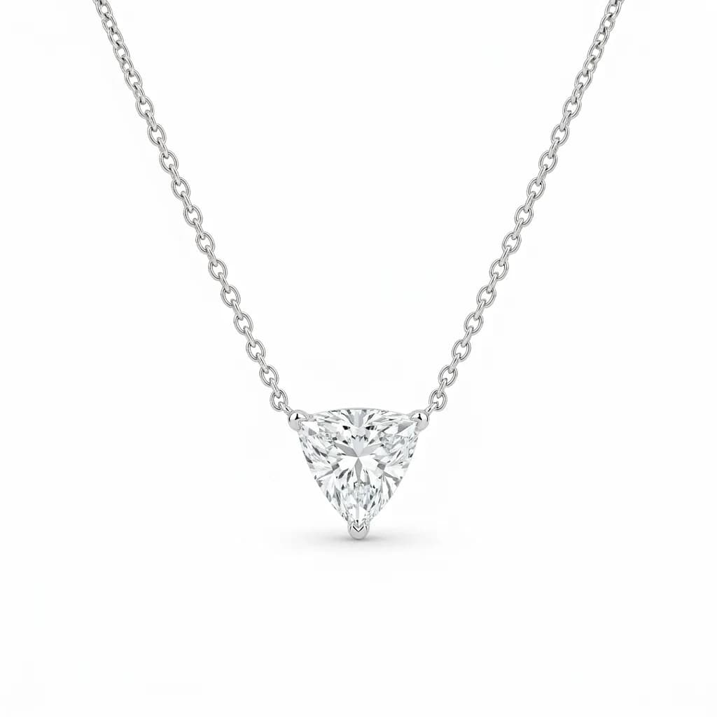 Elegant Trillion Diamond Solitaire Pendant alternate view