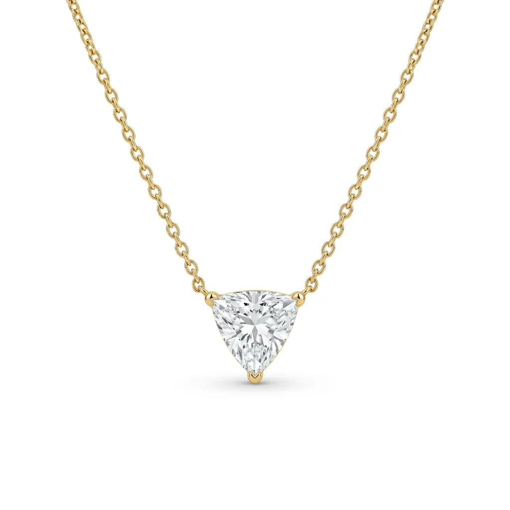 Elegant Trillion Diamond Solitaire Pendant