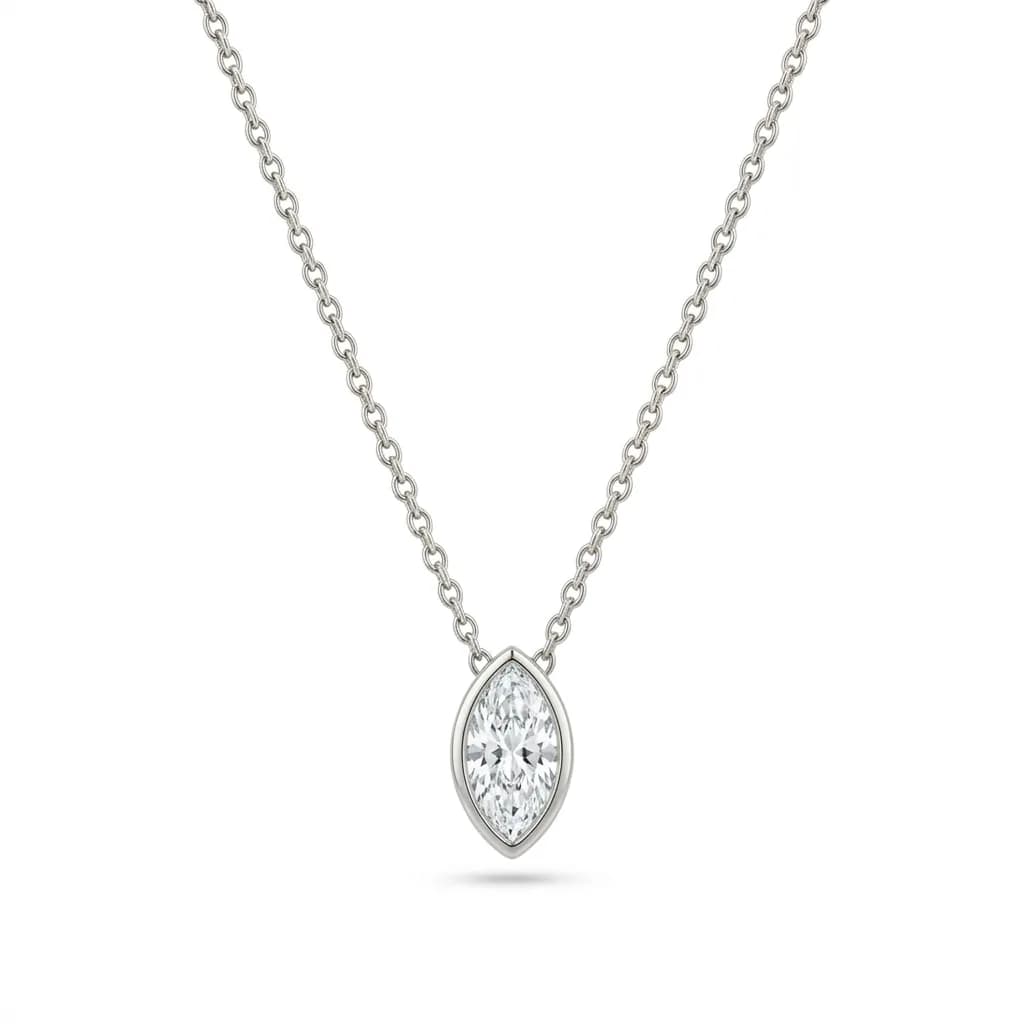 Marquise Bezel Diamond Solitaire Pendant alternate view